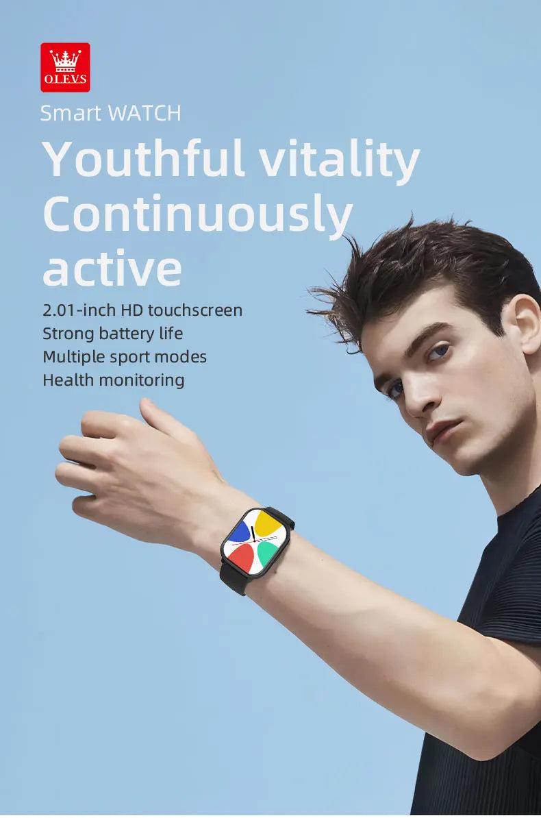 OLEVS 8206 Smartwatch Original Marke 2,01 Zoll Full Touchscreen Sport Fitness Bluetooth Smartwatch Kompatibel Android iOS
