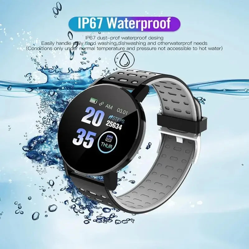 Smartwatch LED Digitaluhr Wasserdichte Smartwatch 1,44" Bildschirm Full Touch Smartband Herzfrequenzmesser Fitness Tracker Uhr