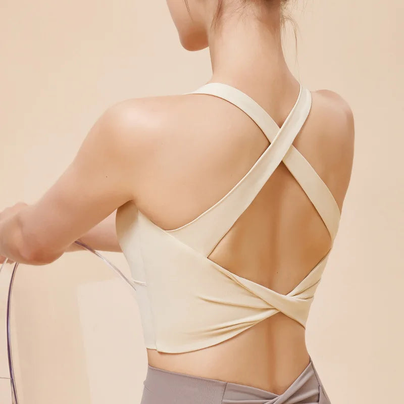 JHJN Women Sports Bra Seamless High Lmpact Sports Bra Sexy Yoga Fitness Tops Solid Underwear Push-Up Sportswear Female Tank Tops
