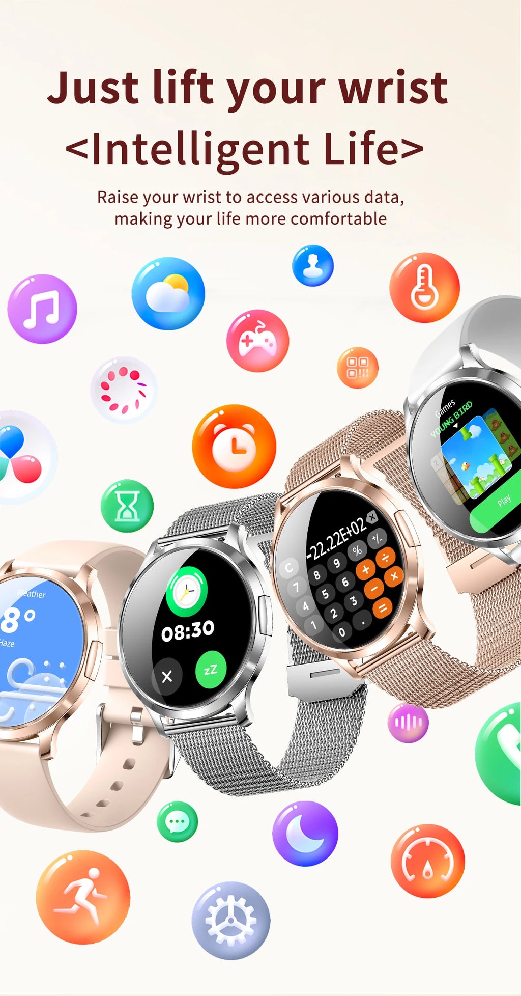 2025 NEU Smartwatch Damen 1,32"AMOLED Sport Fitness Armband Benutzerdefiniertes Zifferblatt Uhren Herren Herzfrequenz Bluetooth Anruf Damen Smartwatch