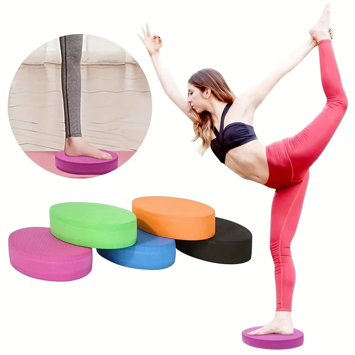 1 Yoga Balance Mat, Yoga Fitness Tablet Support Mat, Elliptical Massage Yoga Balance Mat, Yoga Training Supplies