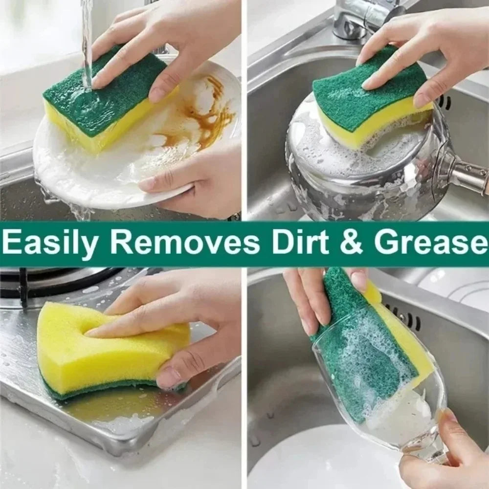 Cleaning Sponge Highly Absorbent Double-sided Dish Washing Sponge Magic Cleaning Brush Household Kitchen Cleaning Tool 10-50 Pcs