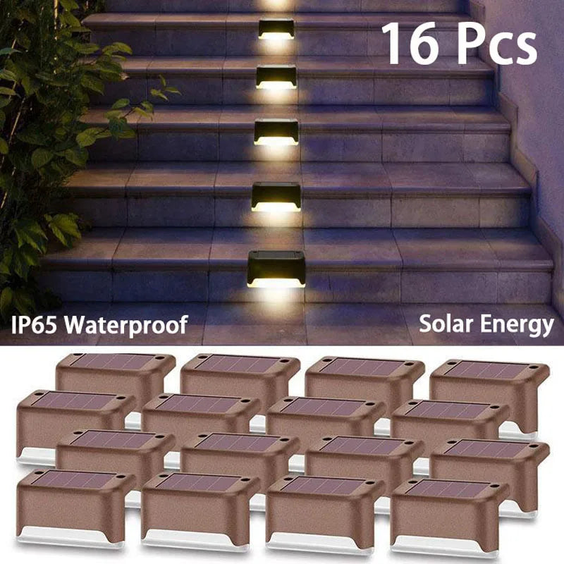 LED Solar Stufenlampe Weg Treppe Gartenleuchten Wasserdicht Balkonlicht Dekoration für Terrassen-Treppen-Zaunlicht