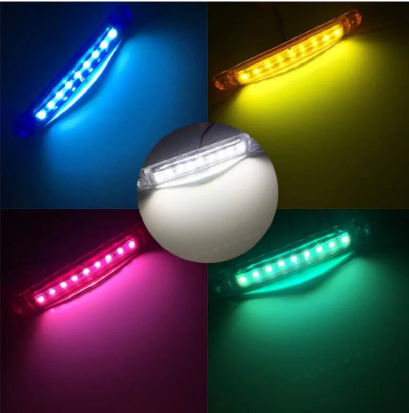 4PCS 9 LED Waterproof Side Warning Light Multicolor Truck Trailer Bus Van Lorry Width Lamp Signal Marker Bulb Lamp 12V 24V