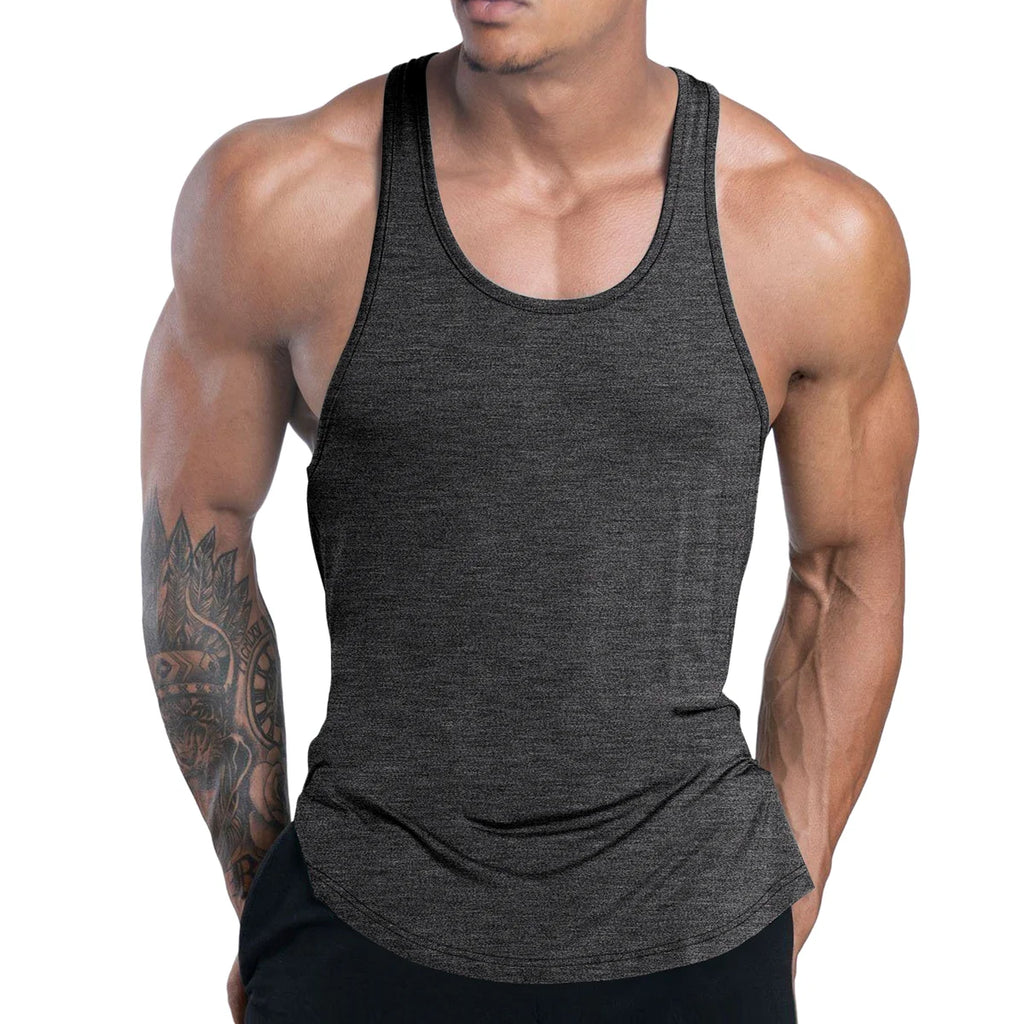 Schnelltrocknendes Bodybuilding Tank Top Herren Gym Fitness Sport Ärmelloses Shirt Männer Lässiges Skinny Stringer Singlet Weste Workout Kleidung