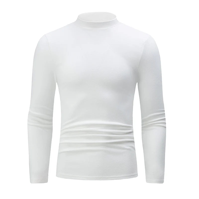 1/2 Stück Herbst und Winter Herren Halb-Stehkragen Modisches Basis Langarmshirt Einfarbiges Freizeit Sport Fitness Warmes T-Shirt