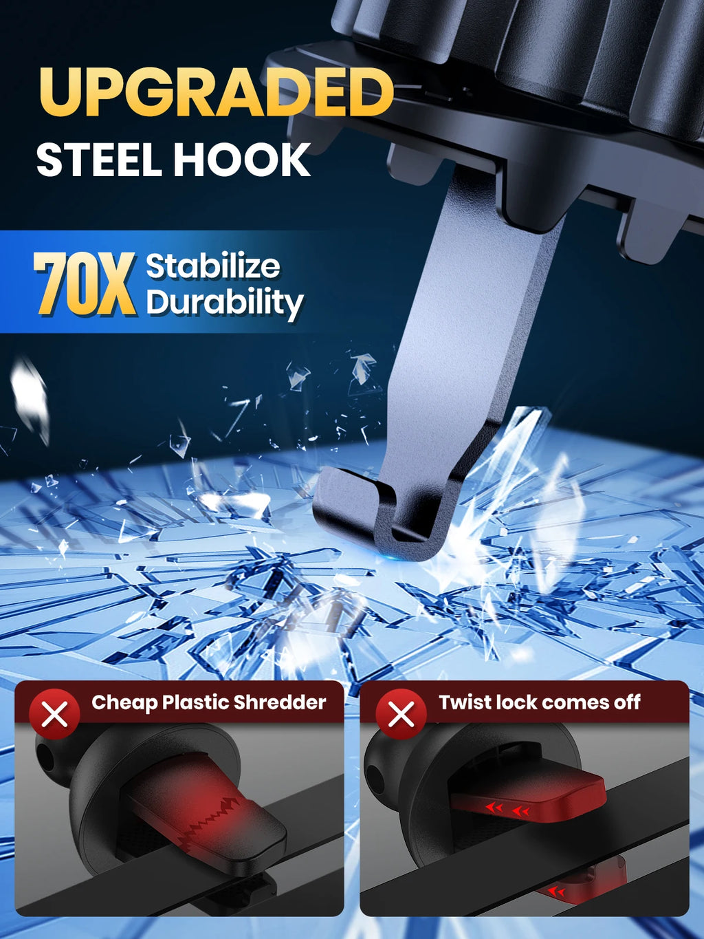 TOPK Magnetic Car Phone Holder 360 Rotation Air Vent Car Phone Mount Upgrade Hook Clip Phone Car Stand for Cellphones
