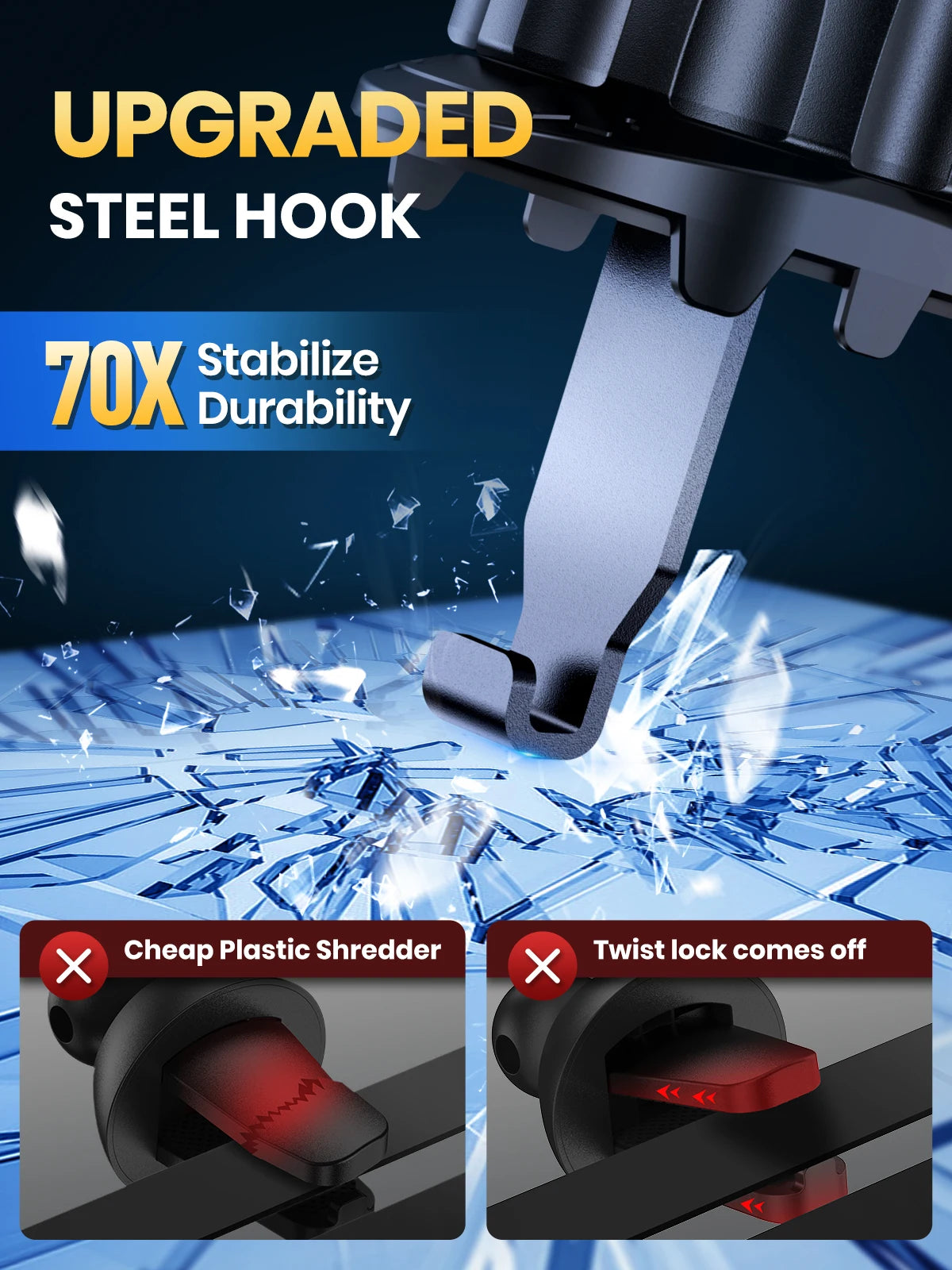 TOPK Magnetic Car Phone Holder 360 Rotation Air Vent Car Phone Mount Upgrade Hook Clip Phone Car Stand for Cellphones