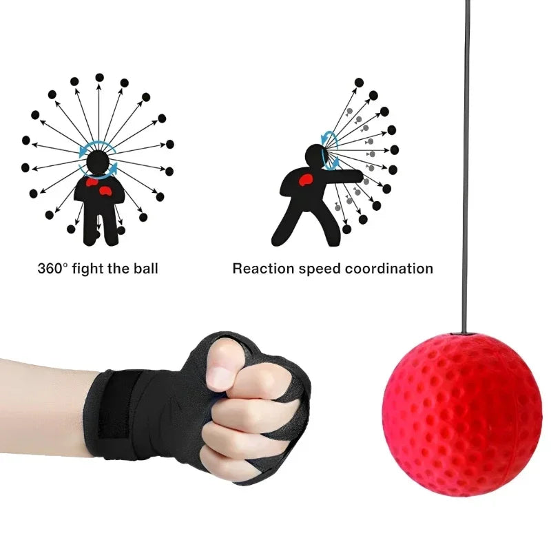 1 Stück Boxen Speedball Kopfmontiert PU Punch Sanda Training Hand-Augen-Reaktion Heim-Sandsack Fitnessgeräte Fitnessstudio Muay Thai