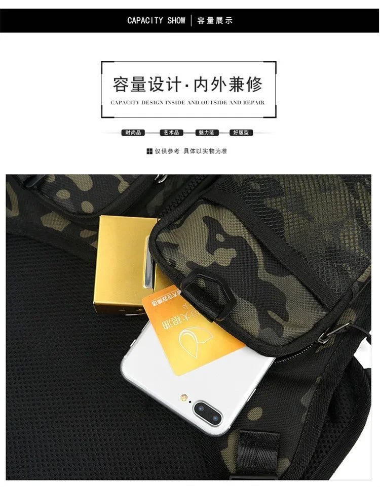 Funktion 2026 Neue Brusttasche Weste Outdoor Hip Hop Sport Fitness Herren Schutz Reflektierende Top Weste Radfahren Angeln Westen Mochila