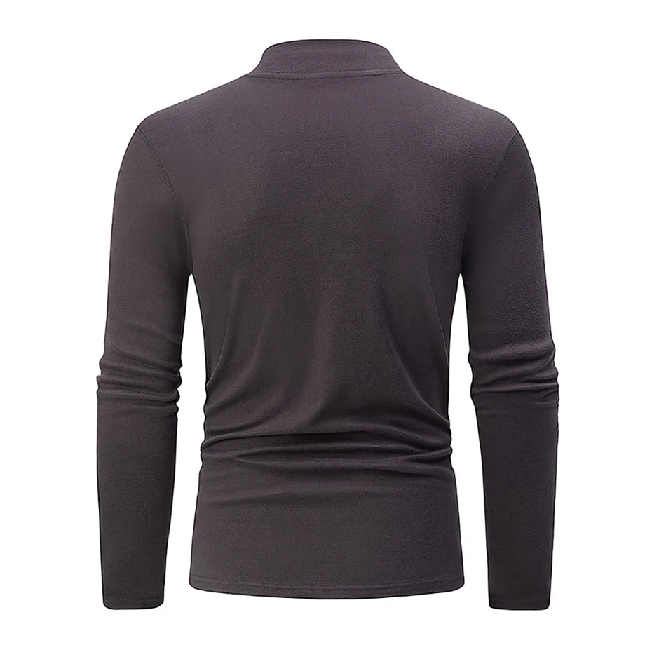 1/2 Stück Herbst und Winter Herren Halb-Stehkragen Modisches Basis Langarmshirt Einfarbiges Freizeit Sport Fitness Warmes T-Shirt