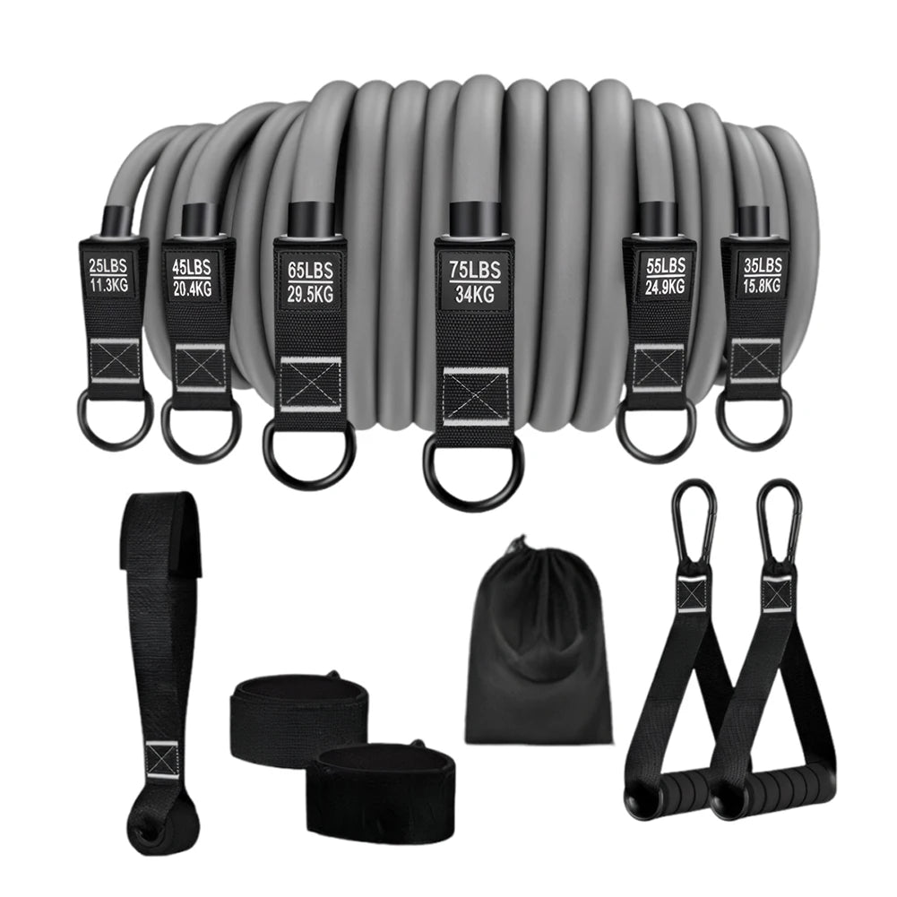 Widerstandsbänder Fitnessbänder Set Hochbelastbare Trainingsbänder mit Griffen Gewichtsbänder Multifunktional für Yoga Home-Workouts