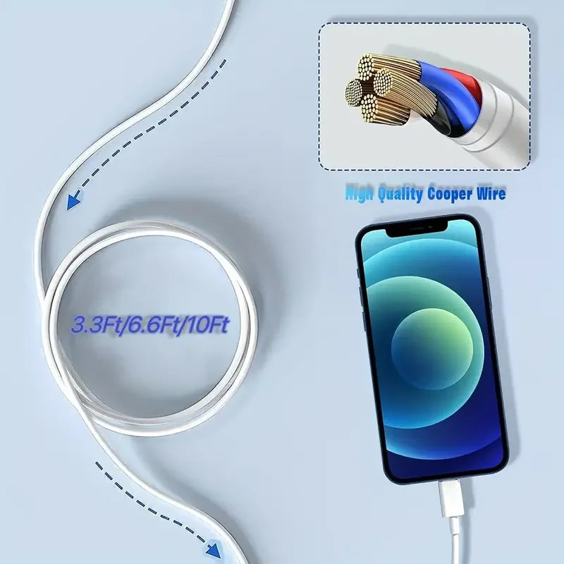 MFi zertifiziertes 1 Stk. 3 Stk. USB-A-auf-Lightning-Lade-TPE-Kabel für iPhone-Ladekabel kompatibel für iPhone 14 13 12 11 Pro Max